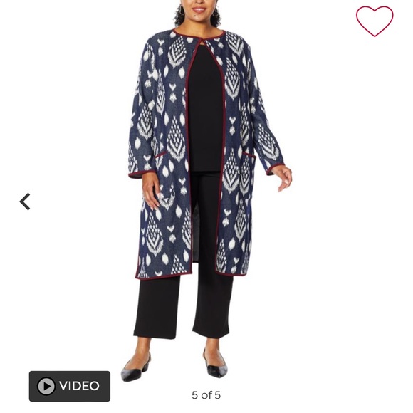 Antthony Original XL Aztec print Knot Jacquard Duster Coat - Picture 1 of 10